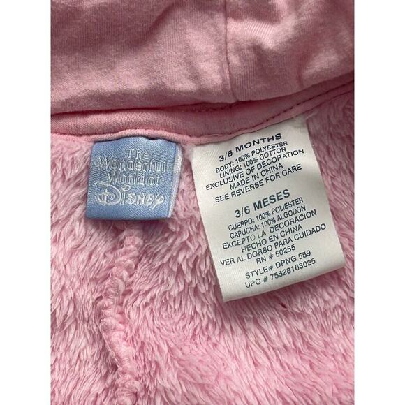 Disney Bunting Snowsuit Winnie Pooh Hooded One Piece Zip Fuzzy Coverall 3-6M - Picture 6 of 9